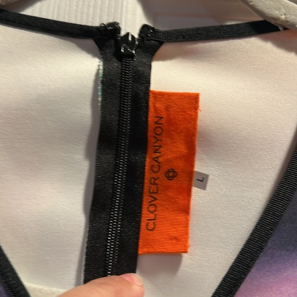 Clover Canyon Magical Sky Neoprene Bodycon Fitted Mini Dress L - Picture 4 of 10